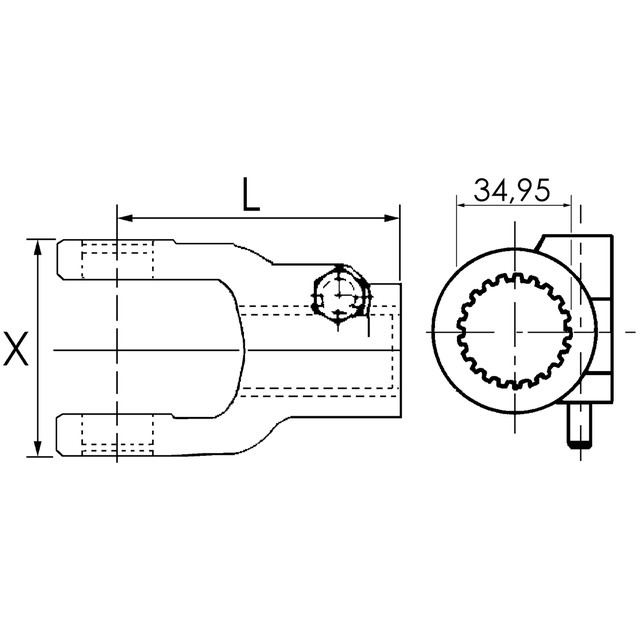 Machoire Extremite 1"3/8 21C 32X76 Verrou A Poussoir référence fournisseur 260346